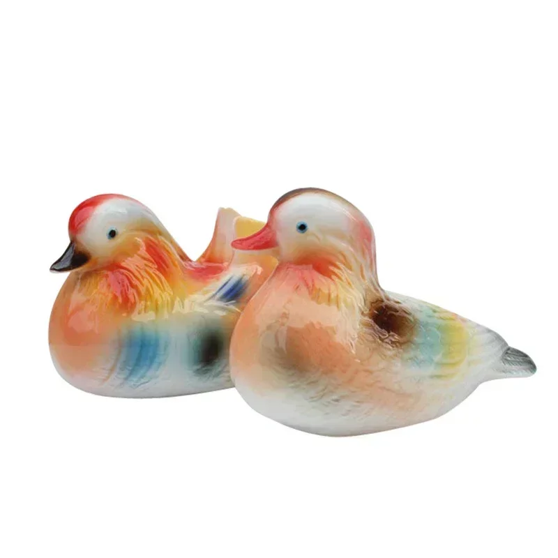 Wedding Gifts Feng Shui Ceramic Mandarin Duck Accessories Home Furnishing Decoration Chinese Bird Crafts Couple Lover Ornaments