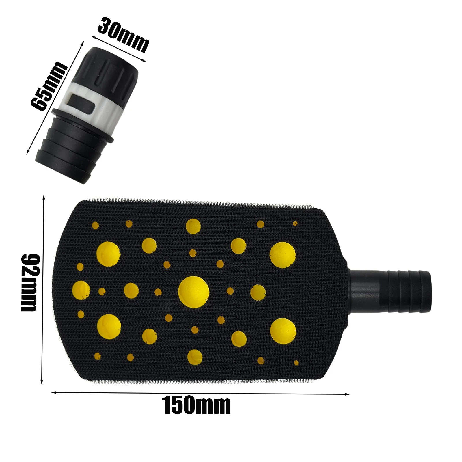 6 Inch Vacuum Hand Sanding Block, Hook and Loop Sanding Holder, Dust-free Sanding Pad for Polishing in Auto Body Paint Woodworki