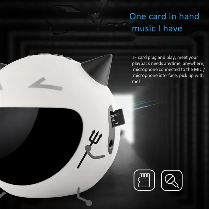 Portable Bluetooth Speaker Bedside LED Alarm Clock K Song Microphone FM Radio Wireless Audio AUX TF Card Player MP3 Robot Table