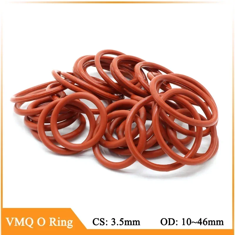 

10/50Pcs Food Grade VMQ O Ring Gasket Thickness CS 3.5mm OD 10mm ~ 46mm Waterproof Washer Round O Shape Rubber Silicone Rings