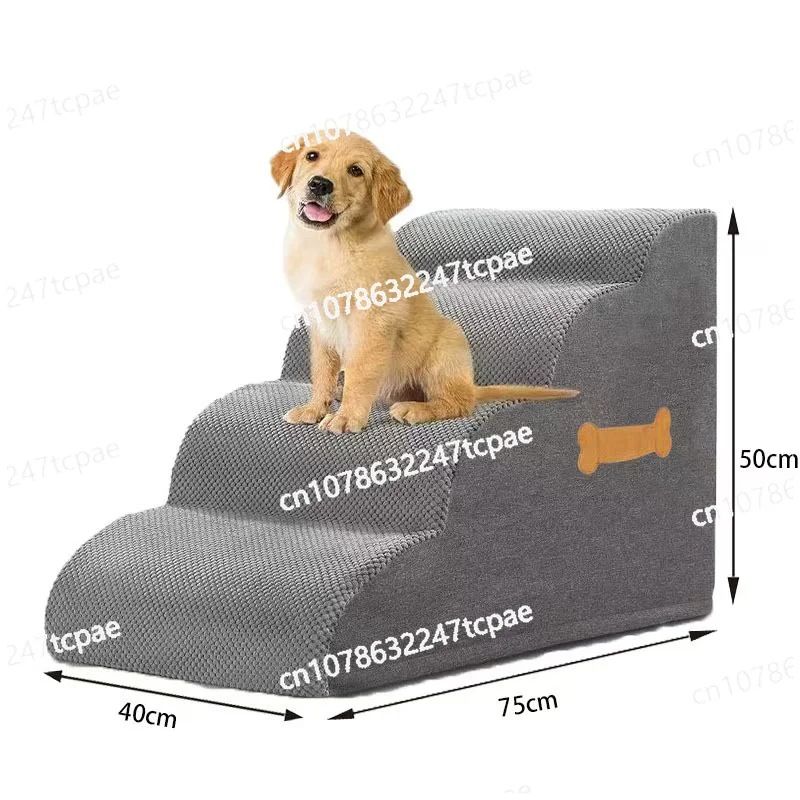 

Detachable Pet Stairs, High-density Soft Sponge Dog Ramp Stairs, Ultra wide Anti Slip Steps, Suitable For High Beds Or Sofas