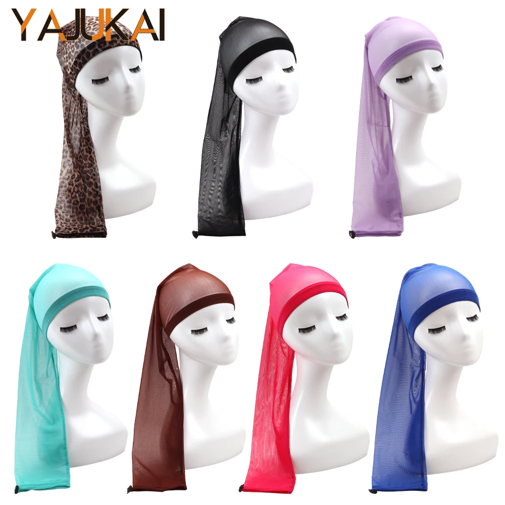 Stretchy Hair Net Mesh Wig Cap For Full Cover Care Hair Length 70Cm Drawstring Hair Sleeves For Dreadlocks Spandex Sleeve Cap