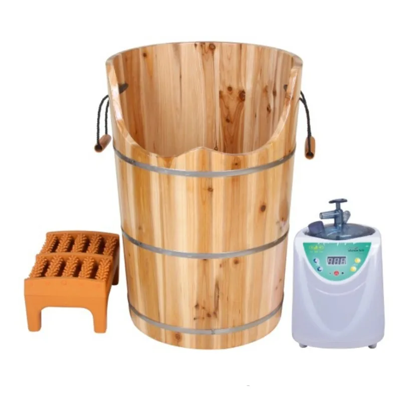 60cm home use personal health care smart portable multifunctional  thermostatic Wooden barrel Foot sauna  foot spa steam bucket