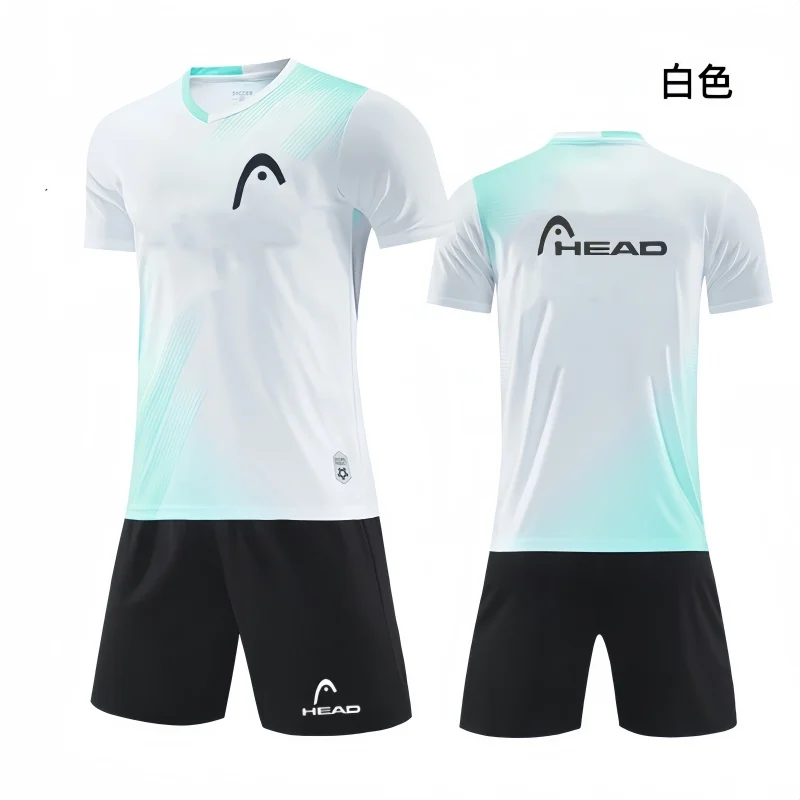 Cabeça-Conjunto de camiseta e shorts de manga curta masculino, elegante e confortável, treinamento de badminton, tênis, verão