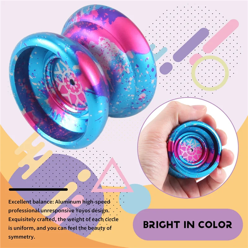 يويو غير مستجيبة، يويو احترافي للأطفال، كرة يويو للمبتدئين من الألومنيوم للاعبين يويو مع 10 أوتار يويو-A09I