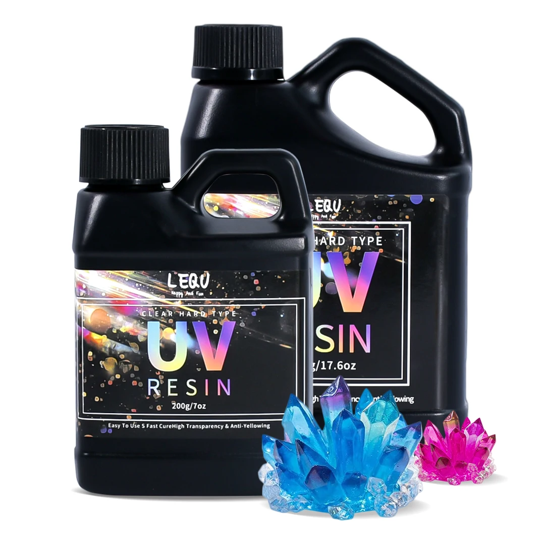 200g/500g UV Epoxidharz Kleber DIY Schmuck Machen Hohe Transparenz Schnell Trocknend Hohe Härte Kleber UV Lampe DIY Handwerk Dekor