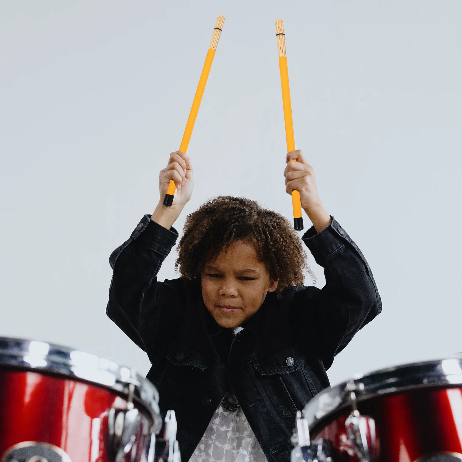 

Kids Drum Stick Drumsticks Professional Percussion Mallet Bass Yellow Bamboo Child