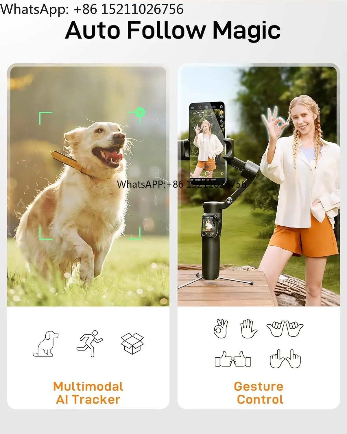 Hohem ISteady V3 Ultra Gimbal Stabilizer with AI Auto Tracking Detachable Touchscreen Remote Built-in Extension Rod