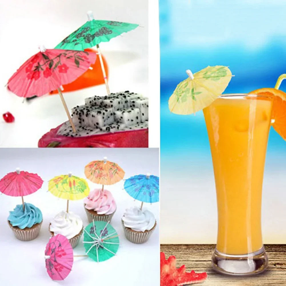 Fruit Sign Explosion Money Flower Paper Umbrella Wine Sign Fruit Fork Umbrella Sign Cake Cocktail Decoration Sign Drinks Decor