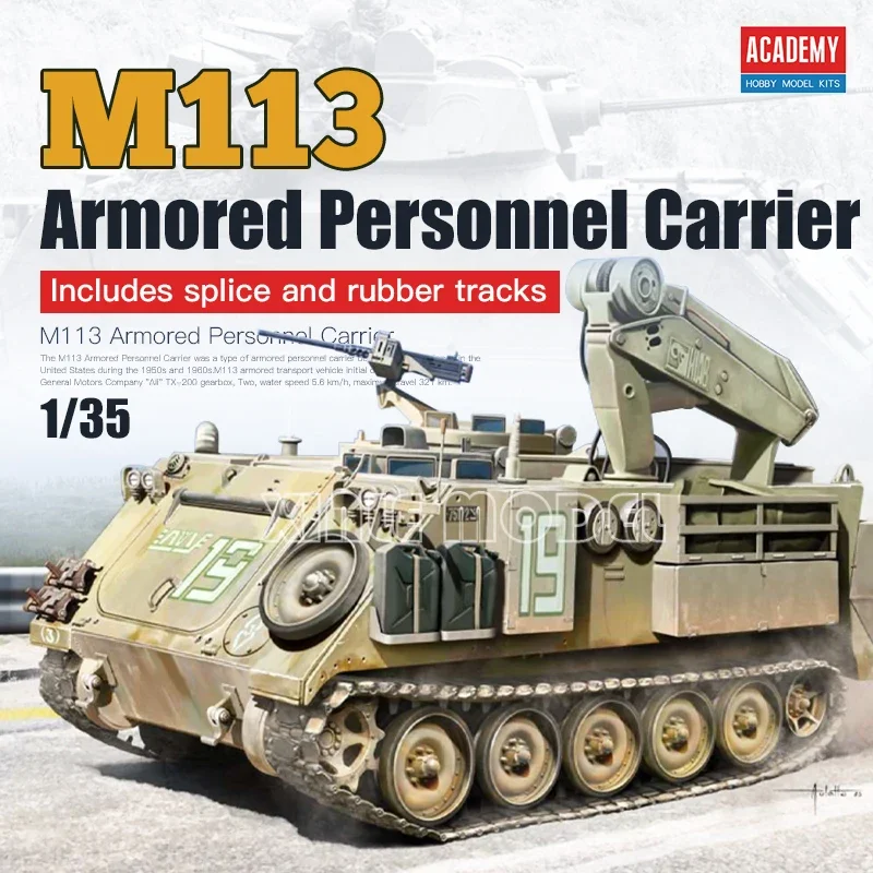 

Academy Plastic Assembled Tank Model Kit 13568 M113 Armored Personnel Carrier ARV Fitter 1/35
