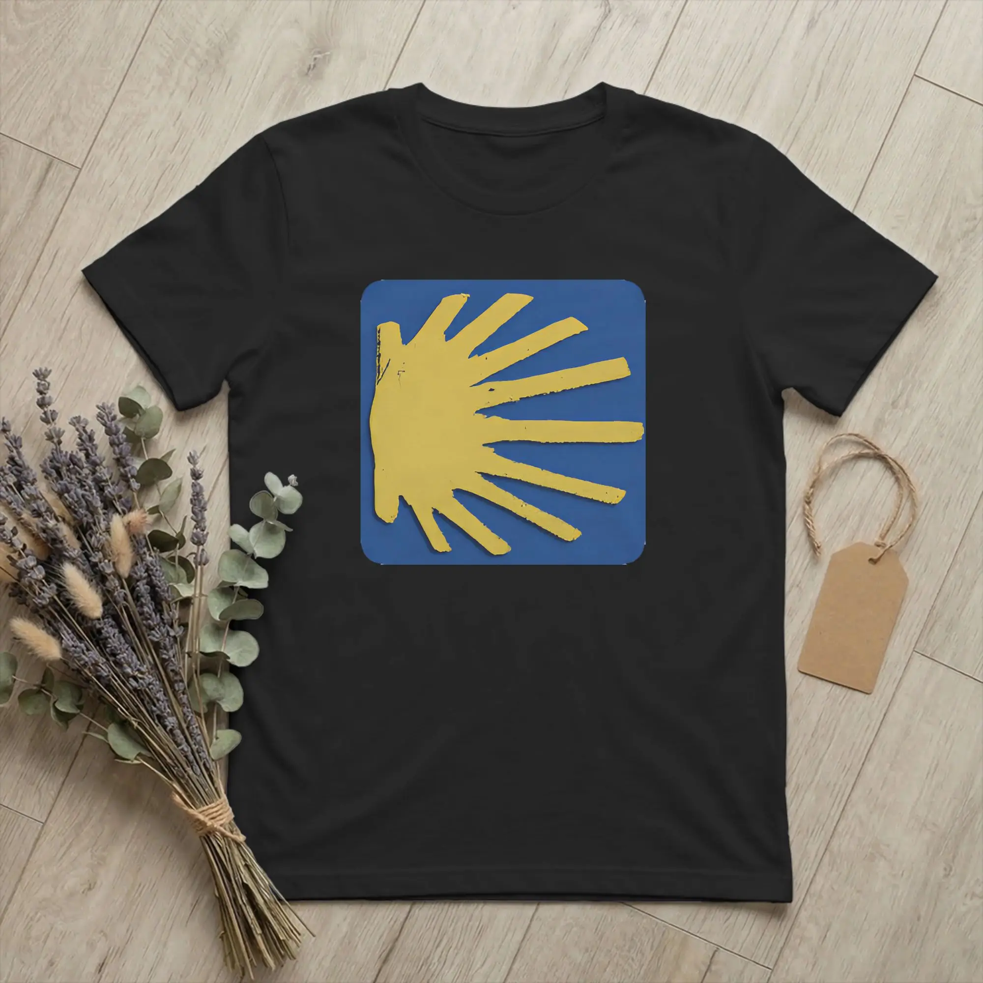 Camino de Santiago Hiking T Shirts Men's  Pure Cotton Leisure T-Shirt Crew Neck Way of St. James Tee Shirt Short Sleeve Clothing