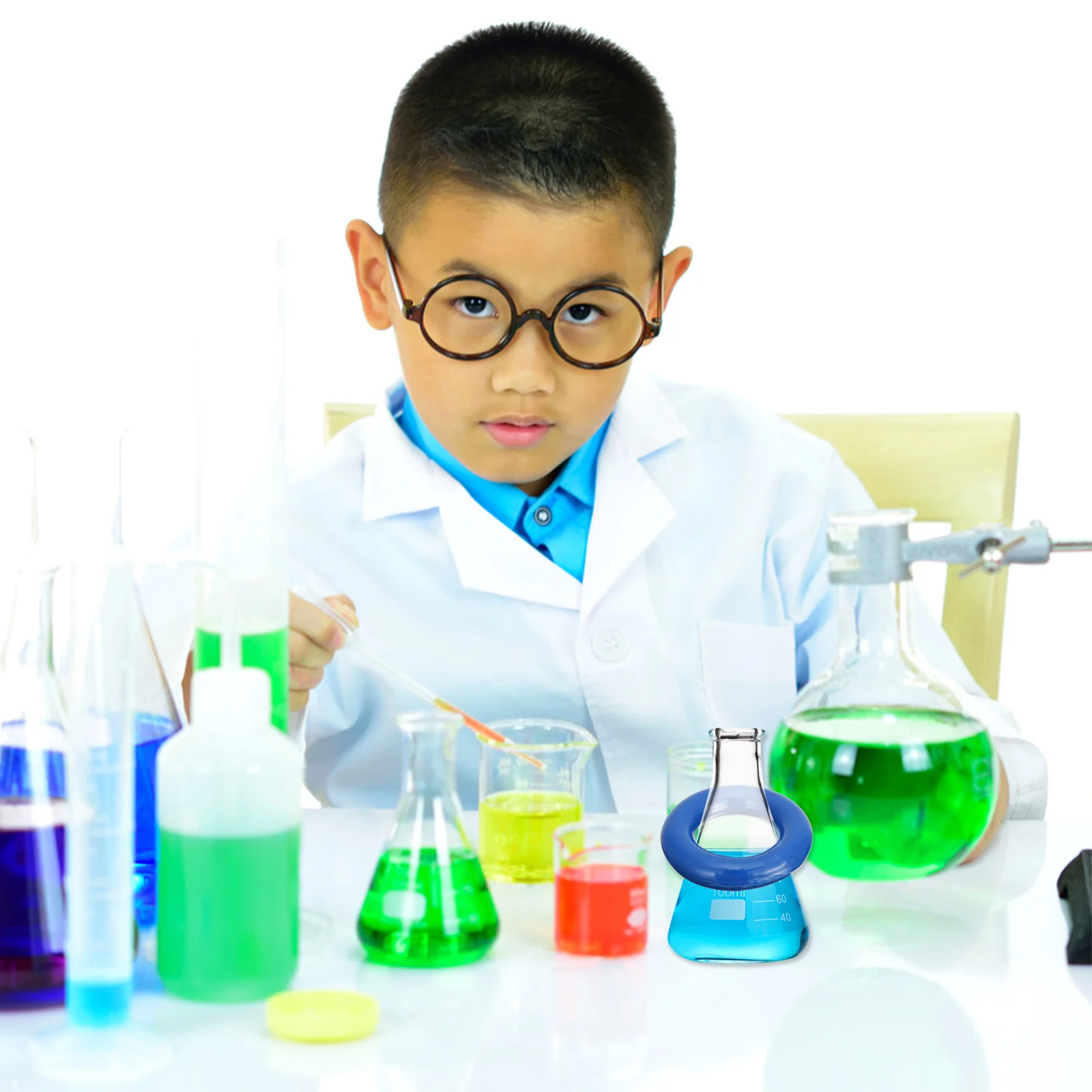 

2pcs Erlenmeyer Flask Weight Rings Thickened Lab Glass Bottle Ring For Experiment Boiling Flat Bottom Flask Accessories