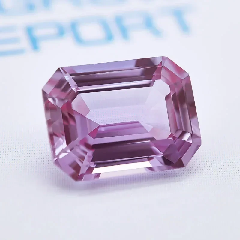 NEW Laboratory Alexandrite Stone Emerald Shape Purple Color Charms Beads Selectable AGL Certificate for Diy Jewelry Making Mater