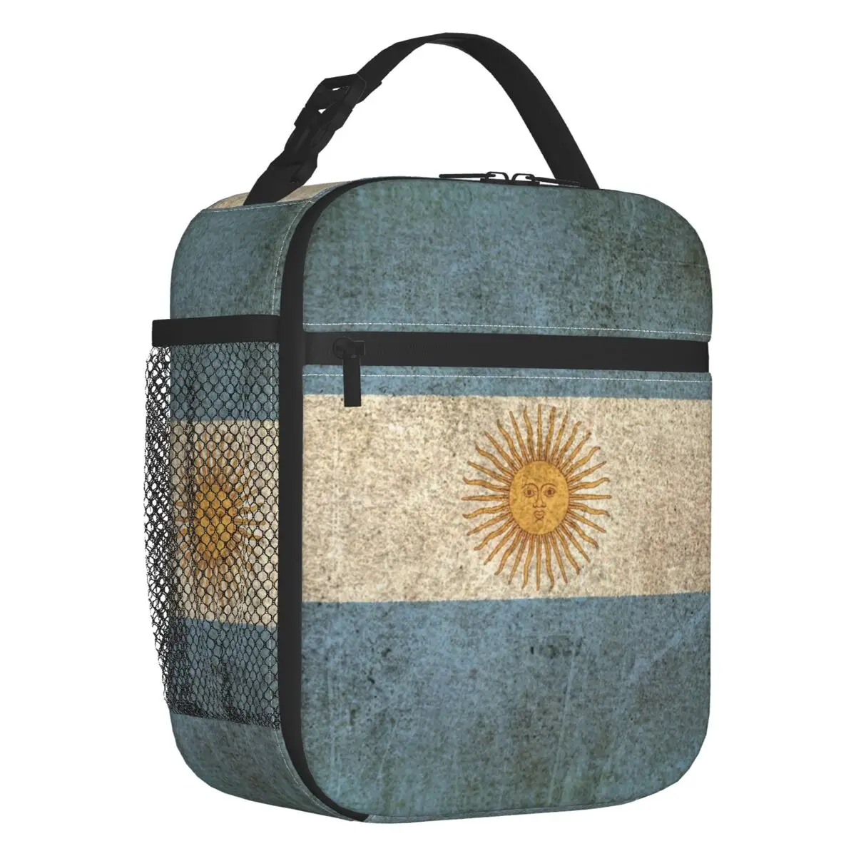 

Custom Vintage Flag Of Argentina Lunch Bag Women Warm Cooler Insulated Lunch Box for Kids School