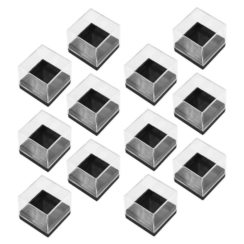 

12Pcs Mineral Specimen Storage Box Transparent Square Plastic Display Case for Raw Stone Sample Collection Holder