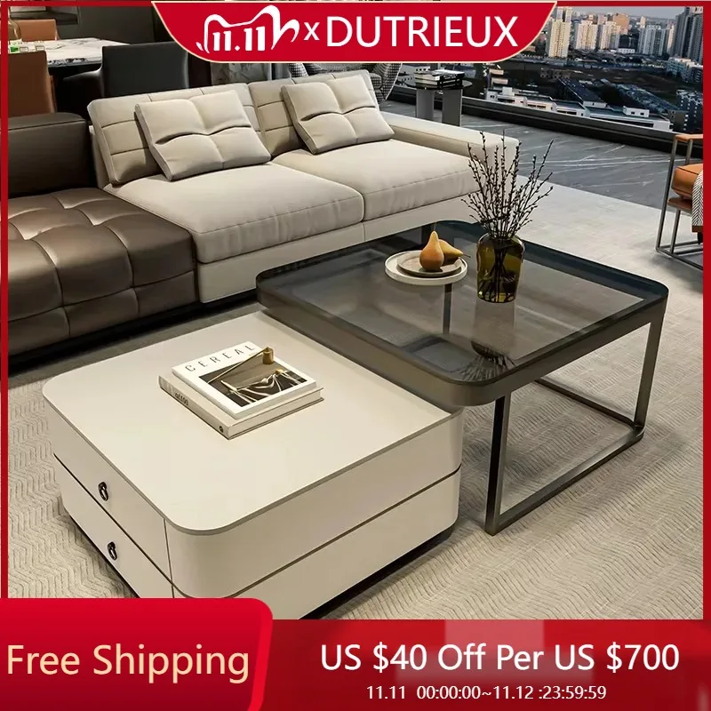 

Vintage Glamour Coffee Tables Luxury Design Metal Unique Storage Coffee Tables Professional Aesthetic Mesa Auxiliar Home Design