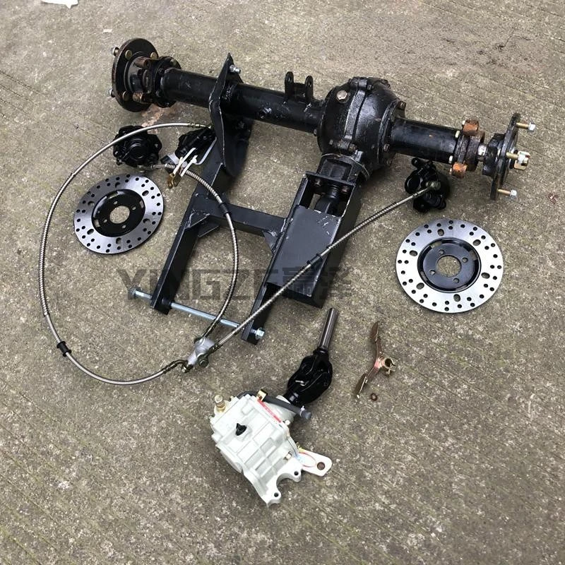 Retrofit of reverse three-wheel four-wheel motorcycle accessories, beach axle transmission differential, double disc brake