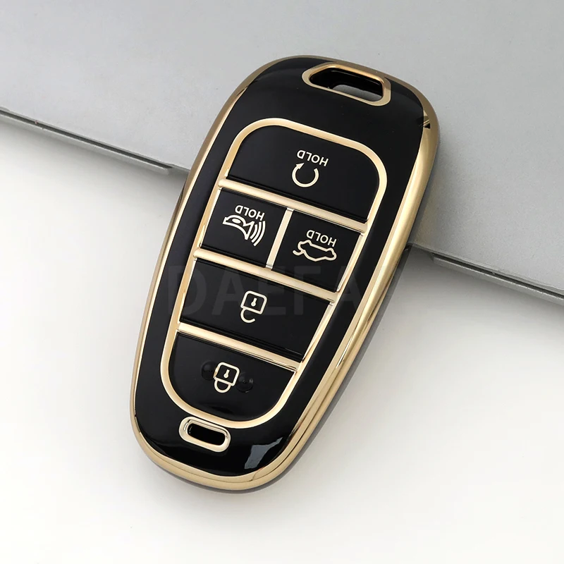 5 Buttons Car Key Case for Hyundai Key Fob Cover for 2024 2023 2022 2021 Sonata Santa Fe Tucson Nexo Palisade Keychain