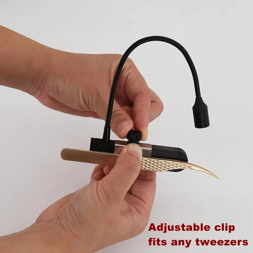 ضوء الرموش المحمول بالأشعة فوق البنفسجية يناسب جميع الملقط معالجة الغراء سريعة الجفاف ملحقات الرموش