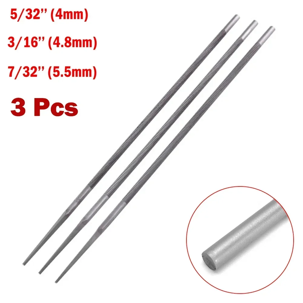 3 قطعة/الوحدة جولة المنشار سلسلة الملفات 20 سنتيمتر شحذ طويل بالمنشار سلاسل 4 مللي متر ، 4.8 مللي متر ، 5.5 مللي متر بالمنشار الملفات المستديرة أدوات طحن