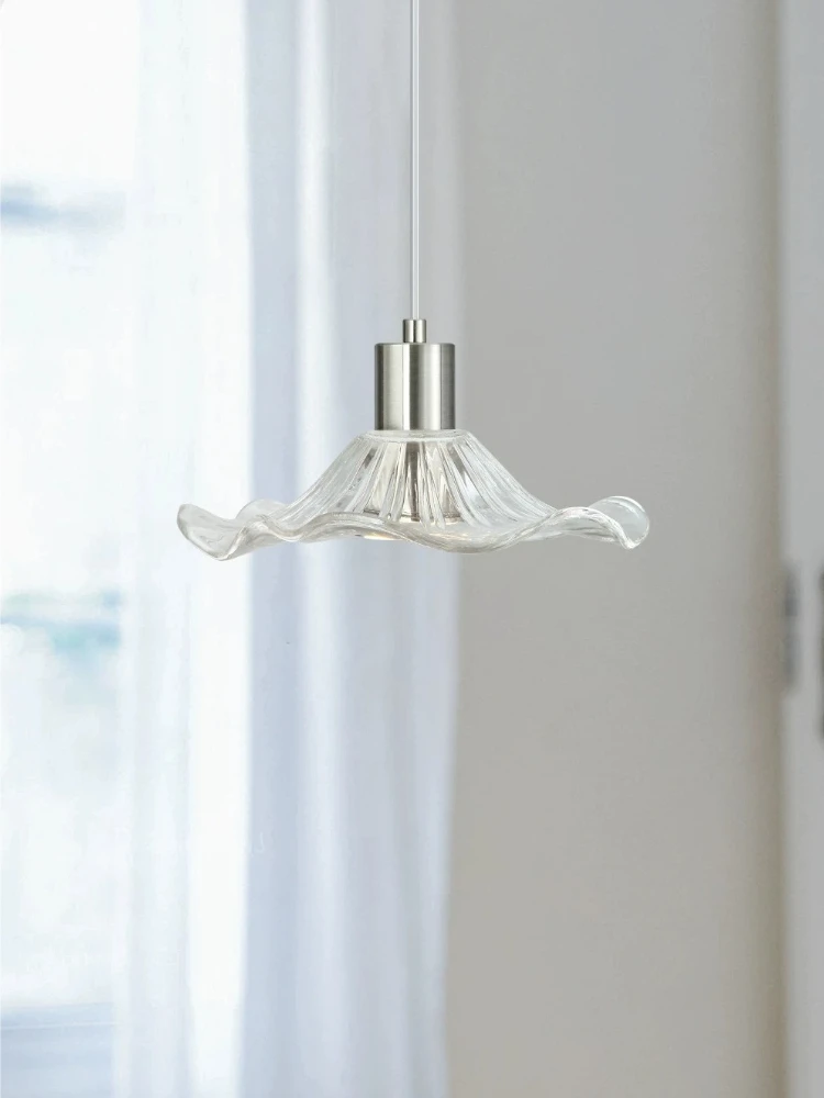 Bauhaus LED Glass Pendant Light Nordic Bedroom Bedside Hanging Lamp Petal Decor Lighting for Living Dining Room Bar Aisle Indoor