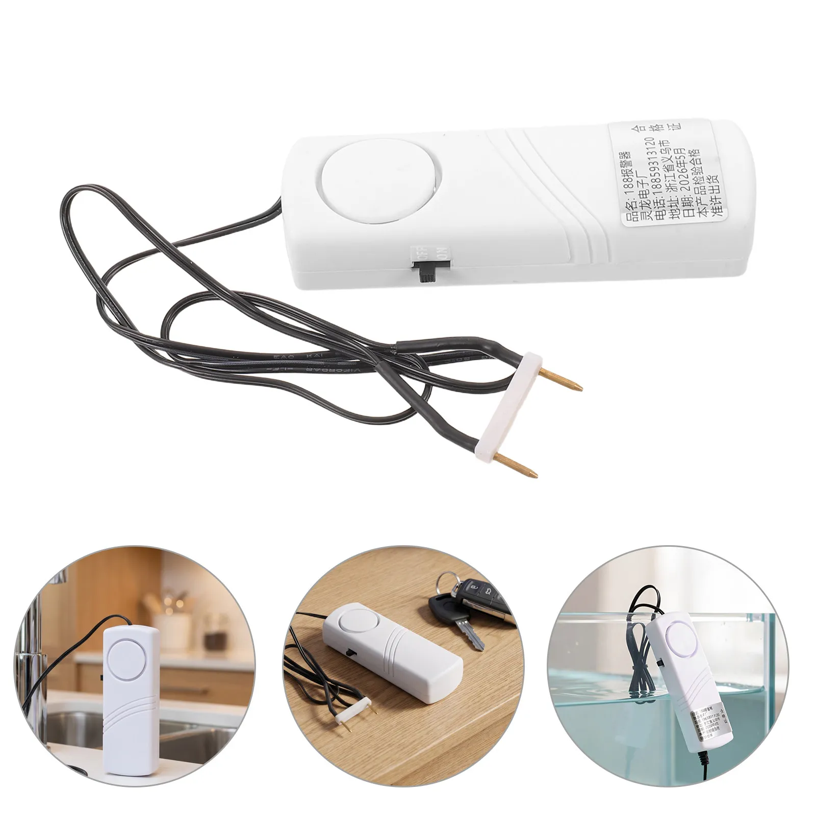 Water Level Alarm Sensor High Volume Loud 90Db Water Tank Overflow Leak Detection Device for Kitchen Sinks Aquariums