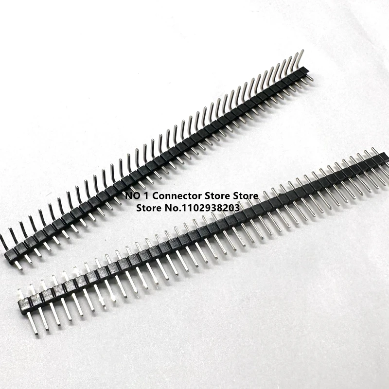 10pcs 40P 1*40 pin 2.54 2.54mm Pitch Straight/Right Angle Single Row Pin Header Male 90 180 degrees Needle Connector