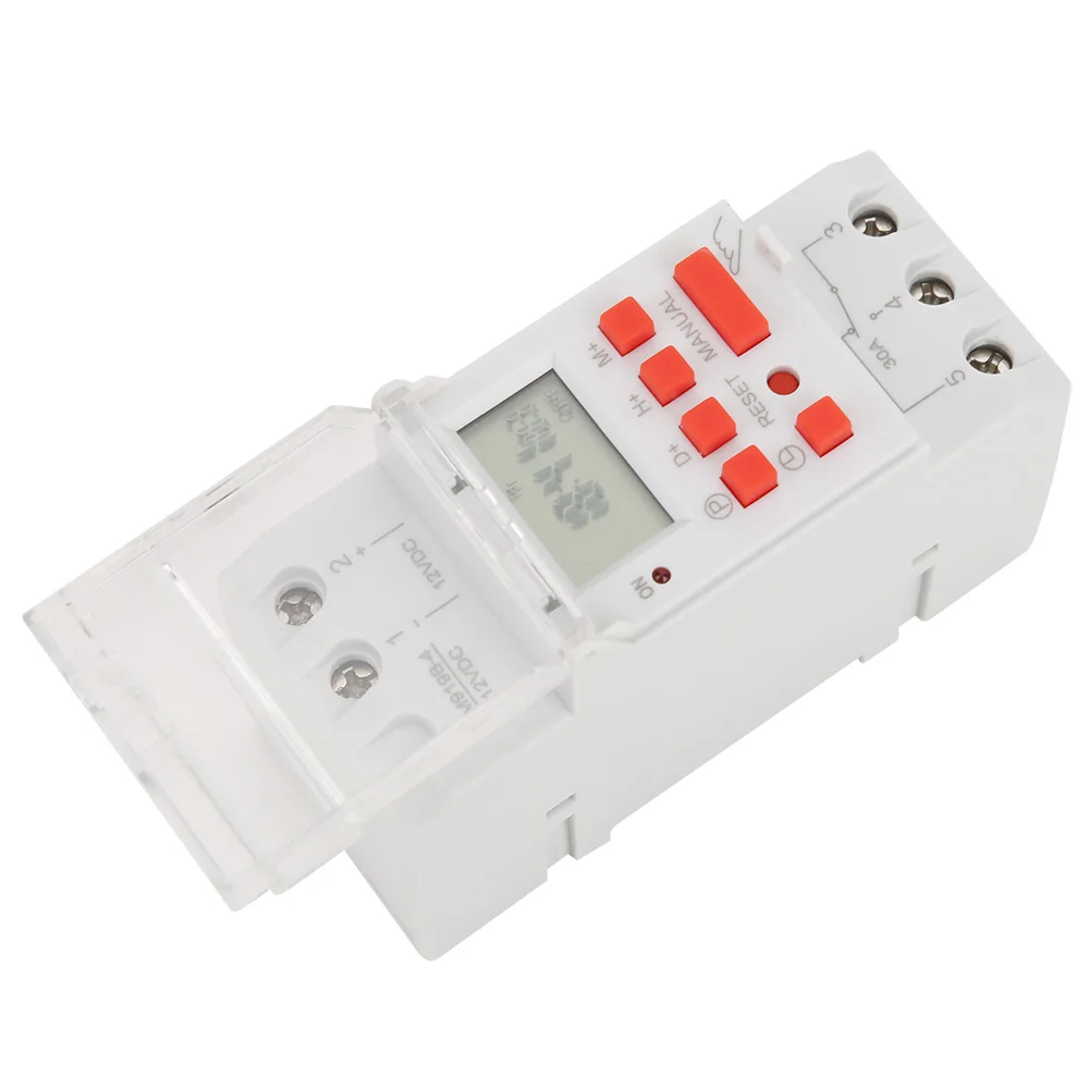 LCD Time Relay, 12V DC 30A Weekly Timer Switch LCD On Off Control with Countdown Function