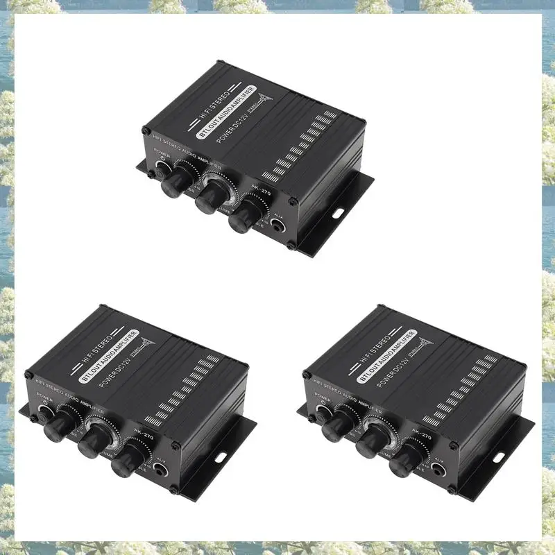 New-3X Power Amplifier Audio Karaoke Home Theater Amplifier 2 Channel Class D Amplifier USB/SD AUX Input