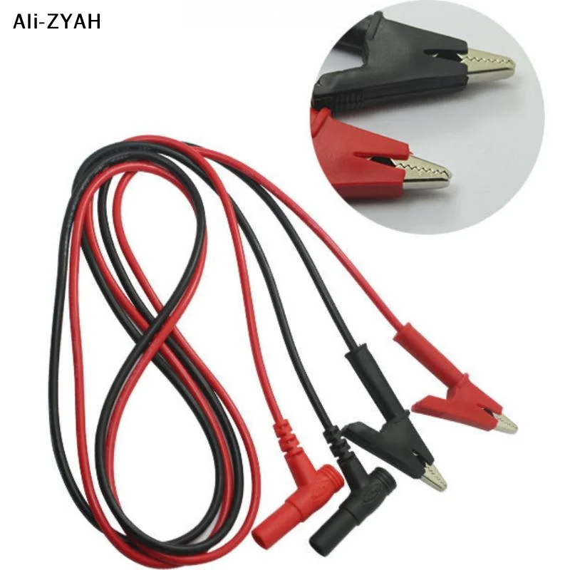 【A1a】1Pc 10A Crocodile Clip Electrical Test Lead For Multimeter Testing Alligator Clips To Banana Plug Test Cable Lead Connector
