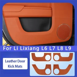 For Li LiXiang L6 L7 L8 L9 Leather Car Door Anti Kick Pad Door Panel Leather Protective Pad for L6 L7 L8 L9 Ideal Car Accessory