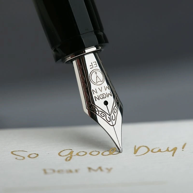 قلم حبر قصير فاخر قابل للسحب من MoonMan X1 مع مشبك جميل وأدوات مكتبية للأعمال وأقلام حبر للكتابة هدية #4