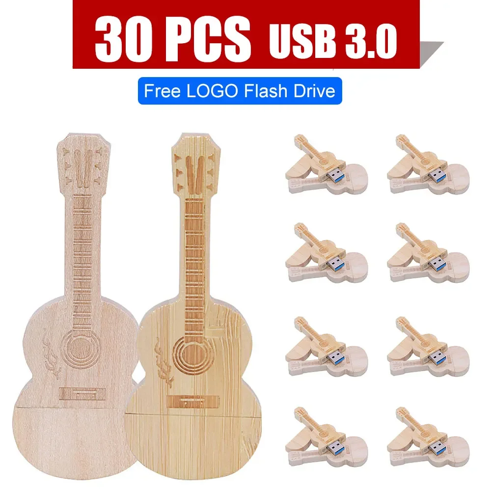 

30PCS USB 3.0 Flash drive wooden box Memory stick Creative Wedding gifts Pendrive Free custom logo 16GB 32GB 64GB 128GB