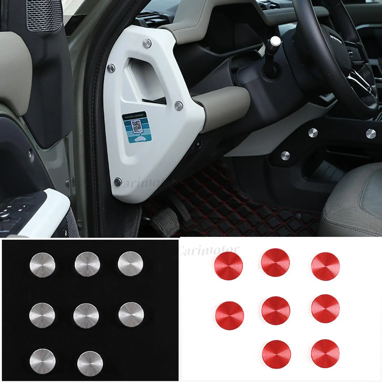 8PCS Dashboard Screw Protection Cover Trim For Land Rover Defender 110 2020-2022