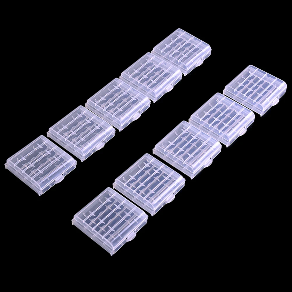 10Pcs/Set Battery Case Plastic Storage Box For 4xAA 5xAAA Batteries Protecting Case Cover Tool Container Batteries Parts