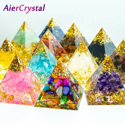 Natural Crystals Stone Orgone Pyramid Energy Generator Rose Quartz Reiki Chakra Meditation Tool Home Decor Christmas Gift 3cm