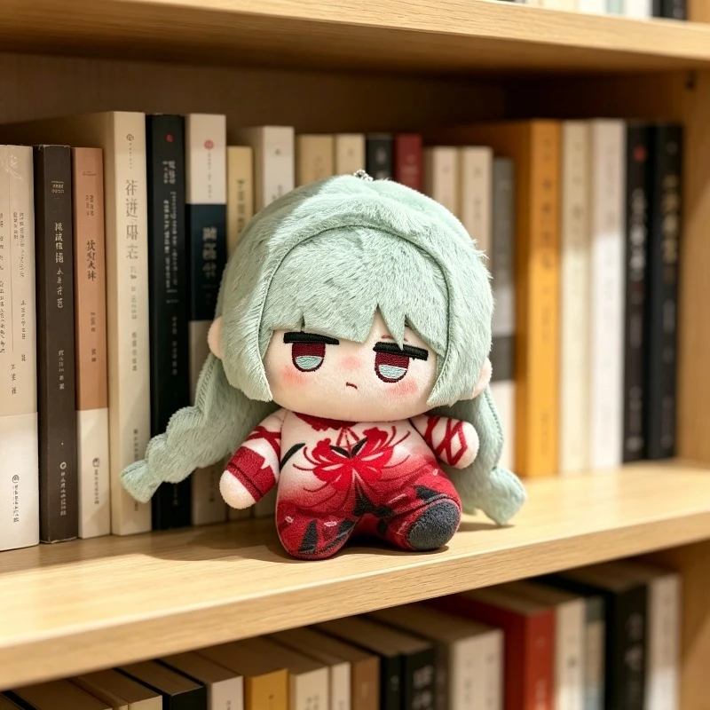 Muñeco  Peluche  Algodón Mini Fololo  Wuthering Waves  10 cm, Cabello Ver Menta, Lirio Araña Rojo, Chibi Suave, Colgan