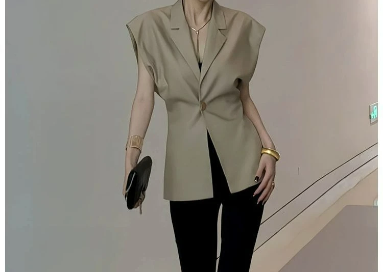 

Fashion High Design Suit Temperament Women's Thin Summer 2026 Sleeveless Vest New Top