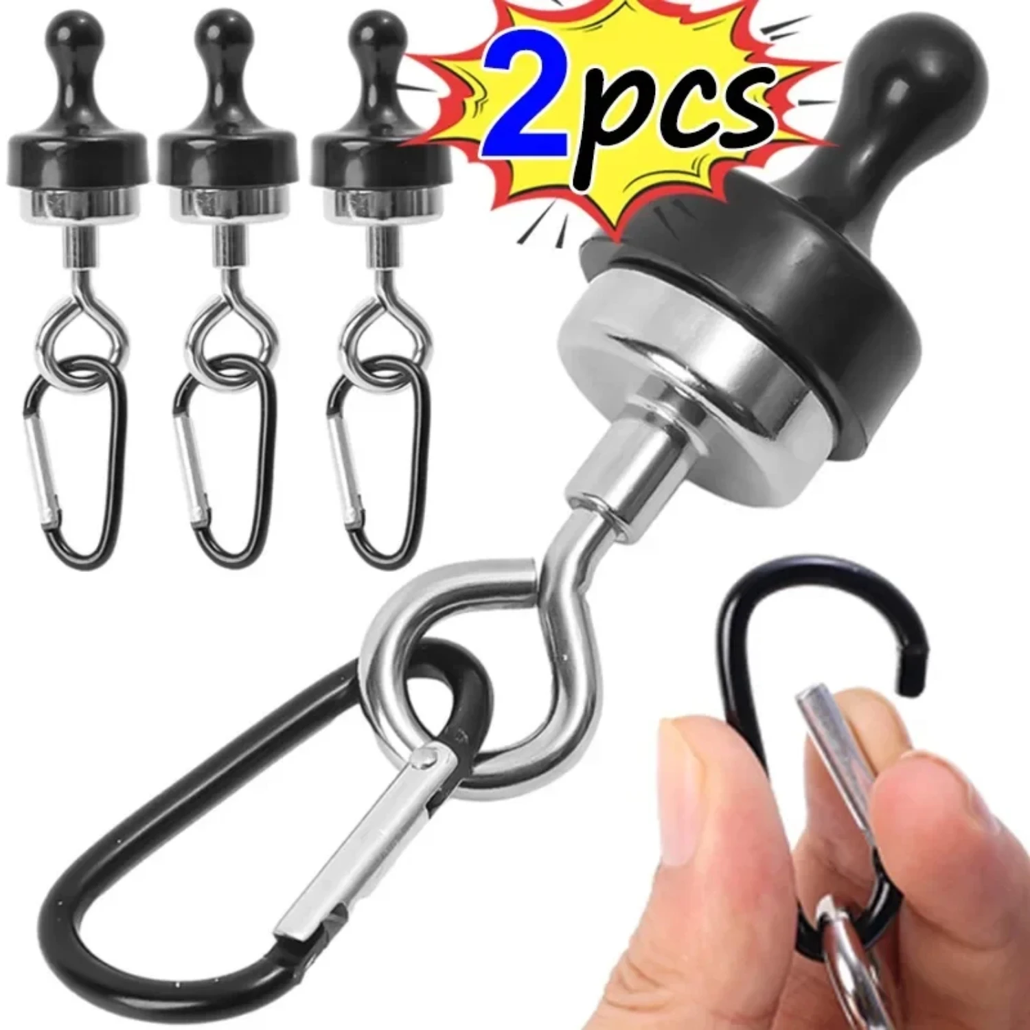 Outdoors Tent Camping Light Hook Magnet Bearing Hanger with D Type Mountaineering Buckle Multipurpose Strong