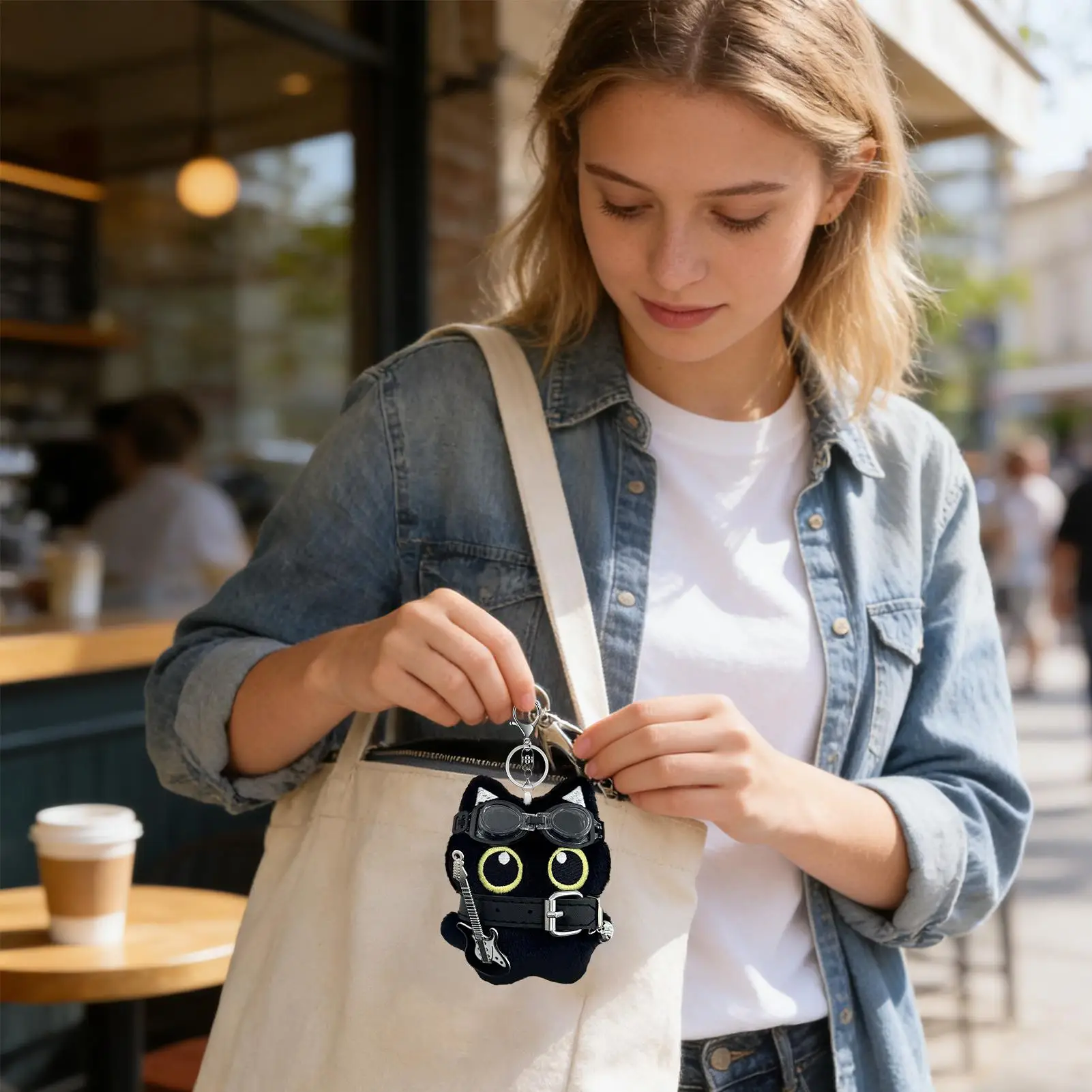 

Cat Bag Charm 4.7inch Funny Stuffed Animals Cat Keychain Plush Stuffed Animal Charm For Kids Teens Adult Women Girls Birthday