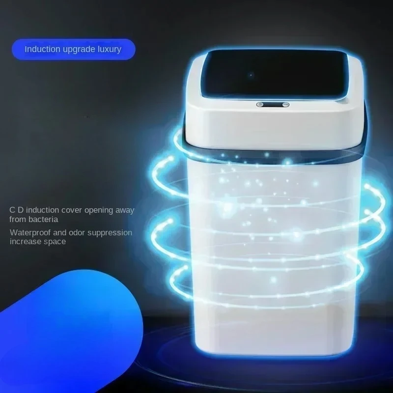 

Горячее кухонное мусорное ведро 13 л для ванной комнаты, сенсорное мусорное ведро для туалета, гостиной, креативная ванная комната, автоматическое индукционное мусорное ведро