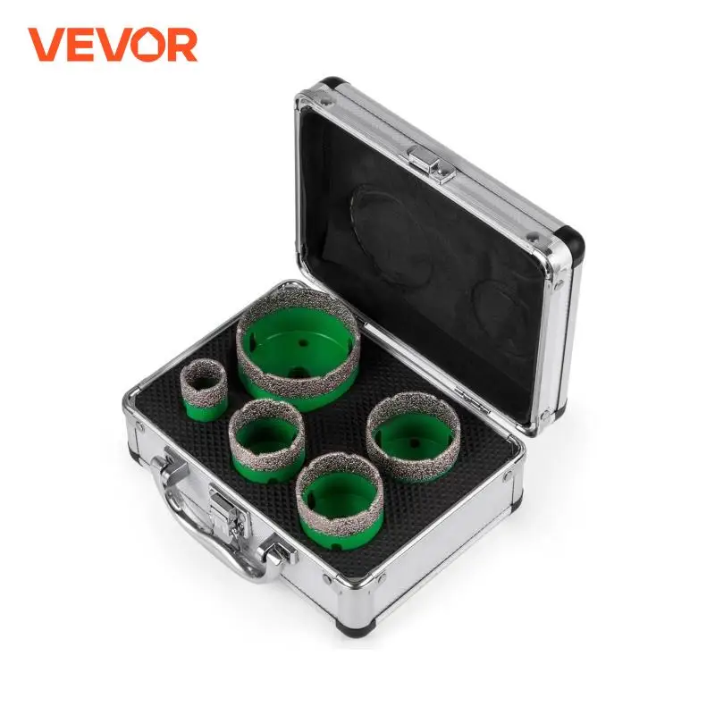 VEVOR 5Pcs Diamond Hole Saw Set Diamond Drill Core Bits,M14 22/35/40/50/65MM Hole Saw Cutter Drill Bits,for Tiles Marble Glass