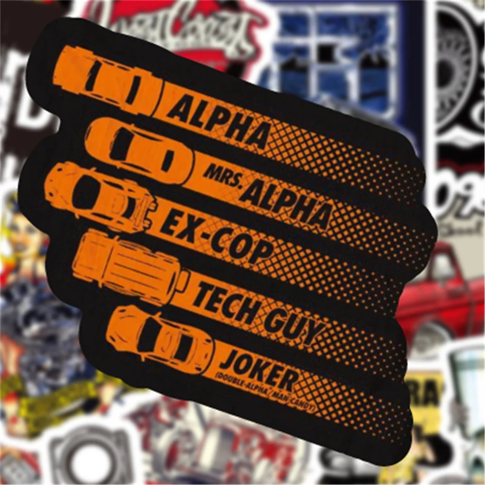 50PCS New Trend Retro Cartoon Anime Car Graffiti Water Cup Car Phone Skateboard DIY Waterproof PVC Suitcase Toy Reward Sticker