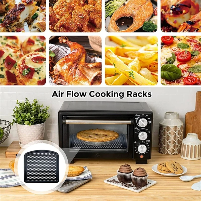 Bandeja de acero inoxidable para freidora de aire, 2 piezas, estante de cocina de repuesto para Innsky Chefman