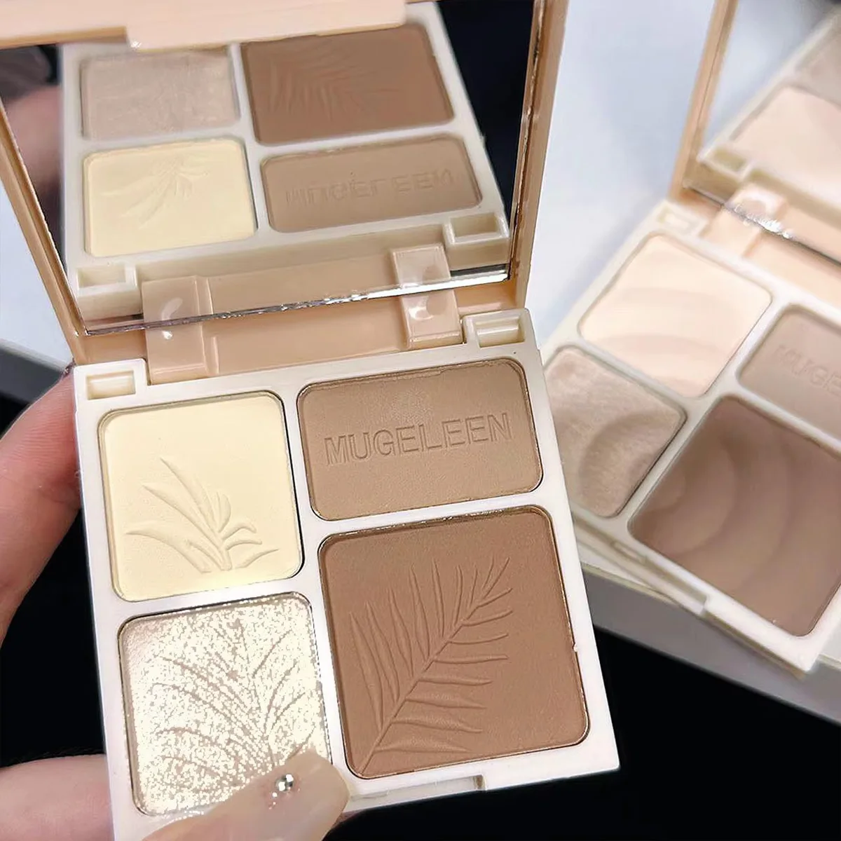 Vier Farben Hochglanz One Disc Matte Aufhellende Schatten Nase Schatten Make-Up Multifunktionale Umfassende Pflege Tragbare Machen