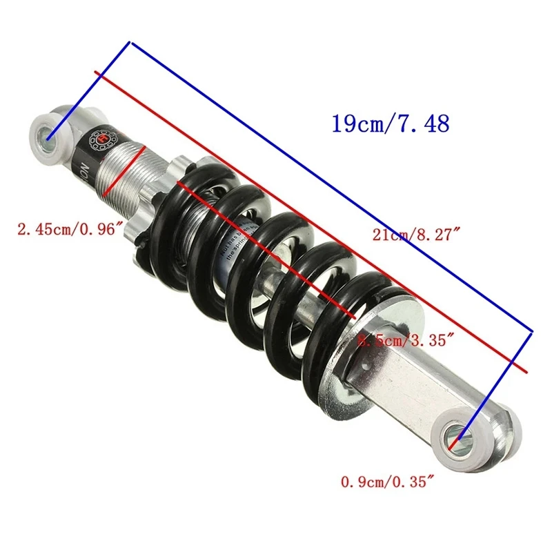 200Mm 1500Ib Mini Motorcycle ATV Dirt Bike Rear Suspension Bumper Shock Damper Absorber MTB Folding Bike