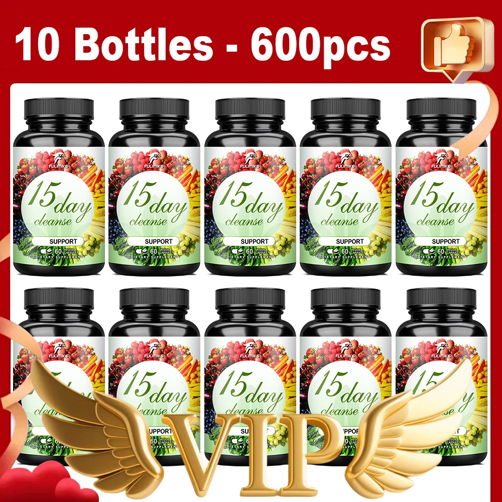 【10 Bottles】Cleance Supplements Capsules, with Probiotics, Senna Leaf, for Immune, Digestive, Gut Health Bacterial Equilibrium