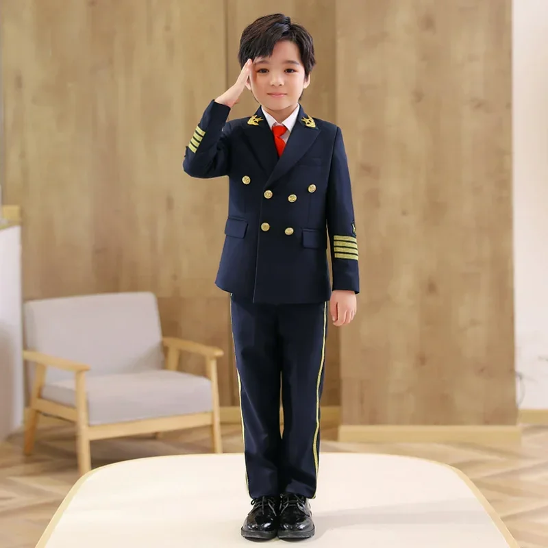 high-quality-boys'-captain-uniform-chorus-spring-autumn-formal-children's-dress-suit-flower-boy-wedding-party-performan-costume