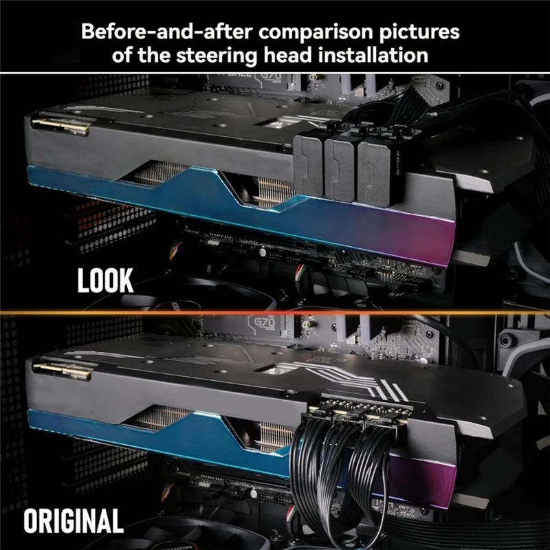 ABT-8-Pin Pcle 3.0 GPU Power Adapter 180 Degree Connector Power Adapter Converter For Desktops Graphics B