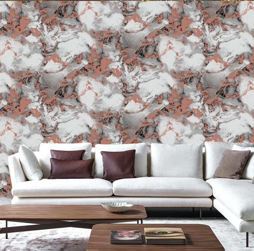 3D خمر الرخام نمط غرفة المعيشة خلفية خلفية فندق مطعم شركة الاستقبال فو اليشم ورق الحائط الصانع #3